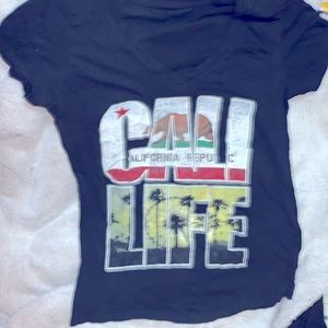 A black,small, California republic Life shirt.